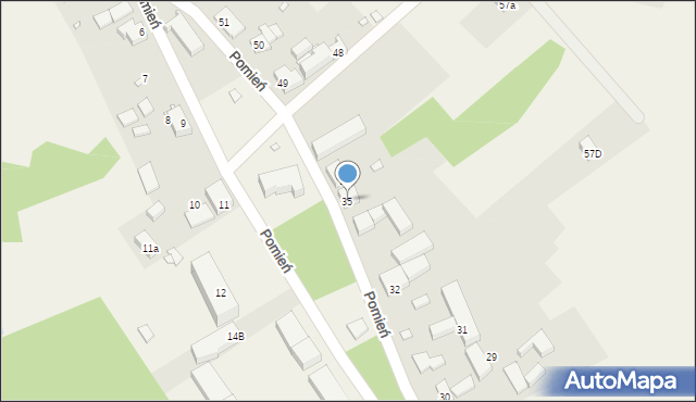 Pomień, Pomień, 35, mapa Pomień