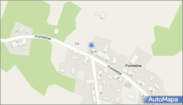 Pomietów, Pomietów, 22, mapa Pomietów