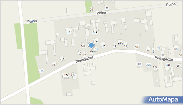 Pomigacze, Pomigacze, 22, mapa Pomigacze