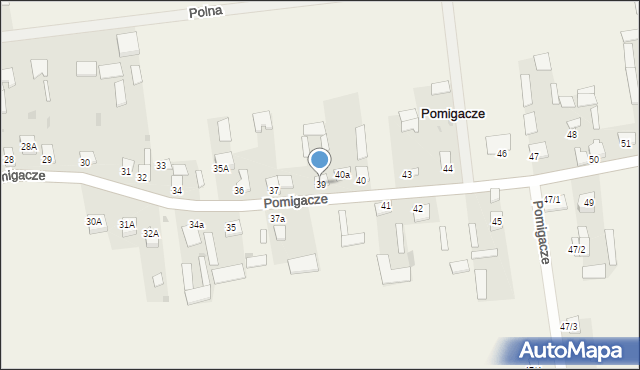 Pomigacze, Pomigacze, 39, mapa Pomigacze