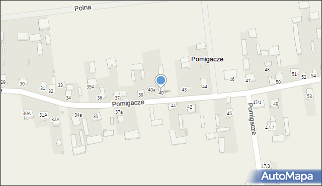 Pomigacze, Pomigacze, 40, mapa Pomigacze