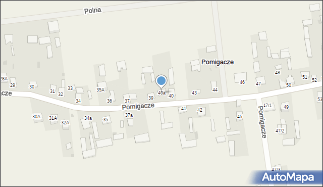 Pomigacze, Pomigacze, 40a, mapa Pomigacze