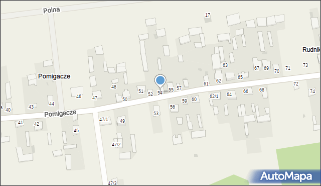 Pomigacze, Pomigacze, 54, mapa Pomigacze