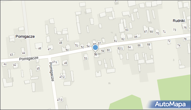 Pomigacze, Pomigacze, 56, mapa Pomigacze