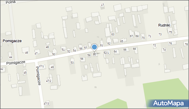 Pomigacze, Pomigacze, 60, mapa Pomigacze