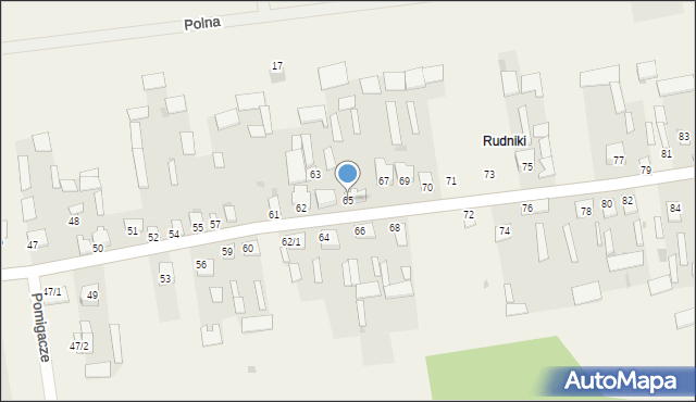 Pomigacze, Pomigacze, 65, mapa Pomigacze