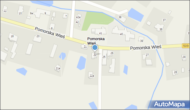 Pomorska Wieś, Pomorska Wieś, 22, mapa Pomorska Wieś