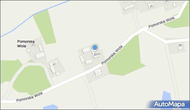Pomorska Wola, Pomorska Wola, 13, mapa Pomorska Wola