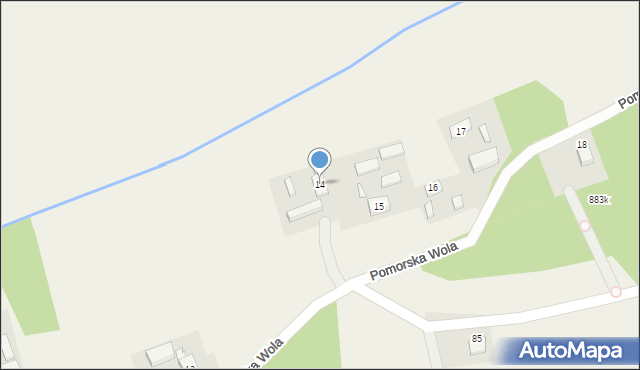 Pomorska Wola, Pomorska Wola, 14, mapa Pomorska Wola
