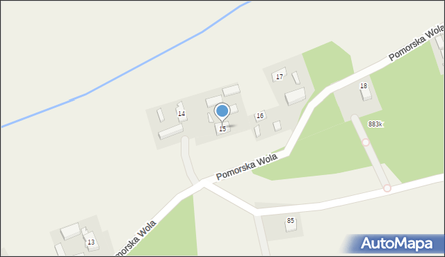 Pomorska Wola, Pomorska Wola, 15, mapa Pomorska Wola