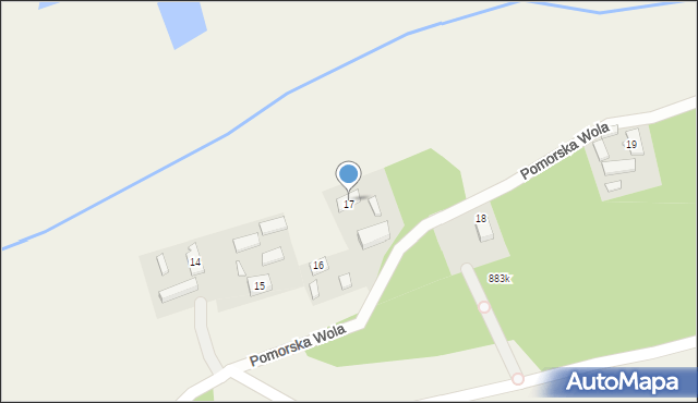 Pomorska Wola, Pomorska Wola, 17, mapa Pomorska Wola
