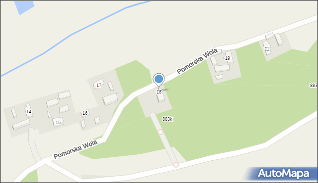 Pomorska Wola, Pomorska Wola, 18, mapa Pomorska Wola