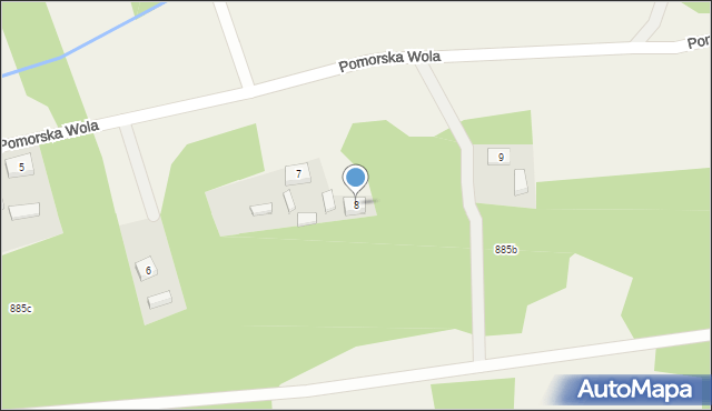 Pomorska Wola, Pomorska Wola, 8, mapa Pomorska Wola