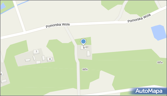 Pomorska Wola, Pomorska Wola, 9, mapa Pomorska Wola