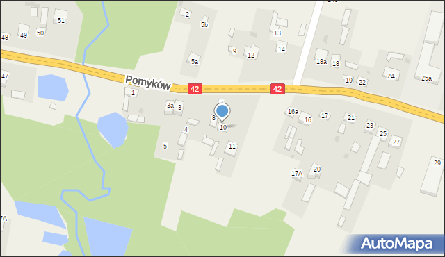 Pomyków, Pomyków, 10, mapa Pomyków