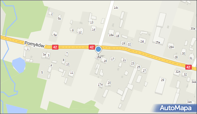 Pomyków, Pomyków, 16a, mapa Pomyków
