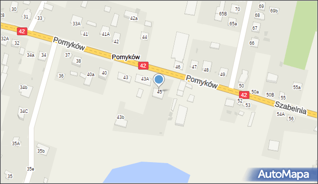 Pomyków, Pomyków, 45, mapa Pomyków