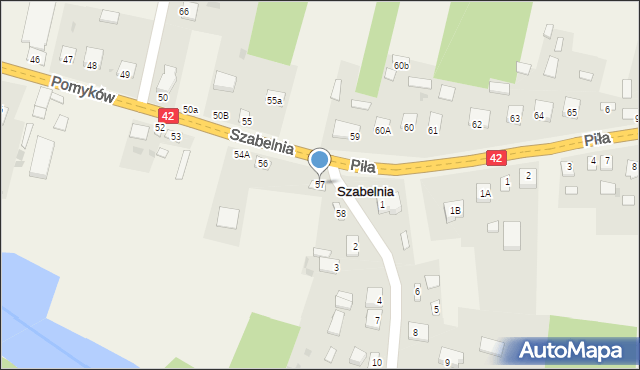 Pomyków, Pomyków, 57, mapa Pomyków