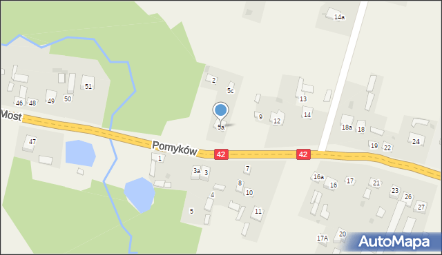 Pomyków, Pomyków, 5a, mapa Pomyków