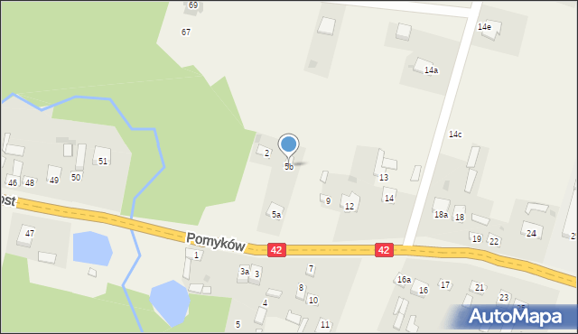 Pomyków, Pomyków, 5b, mapa Pomyków