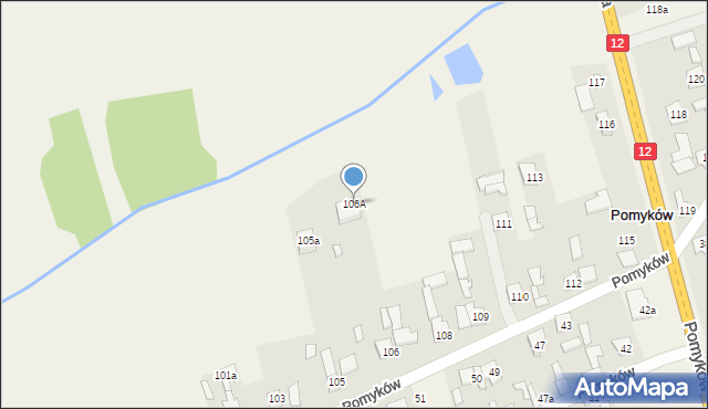 Pomyków, Pomyków, 106A, mapa Pomyków