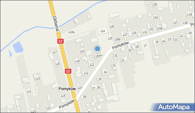 Pomyków, Pomyków, 123, mapa Pomyków