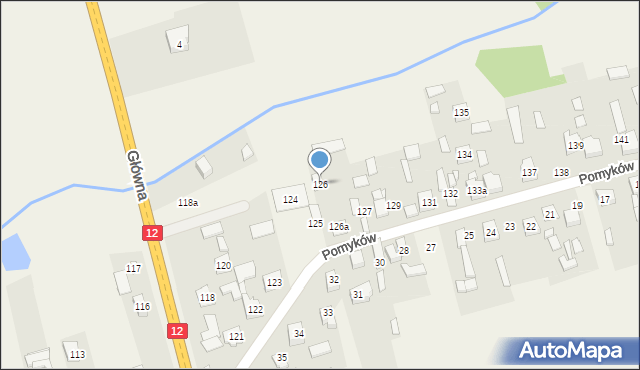 Pomyków, Pomyków, 126, mapa Pomyków