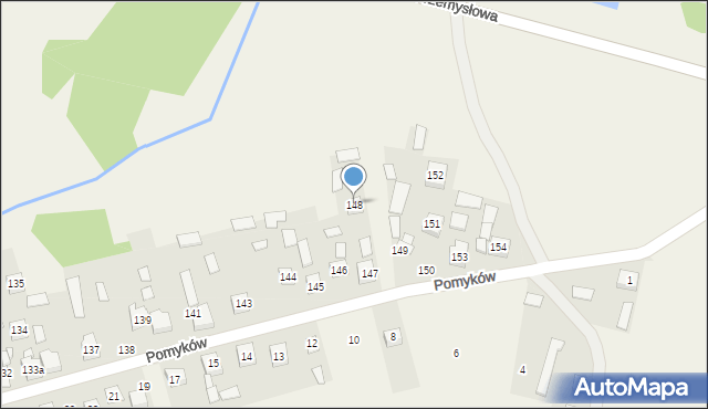 Pomyków, Pomyków, 148, mapa Pomyków
