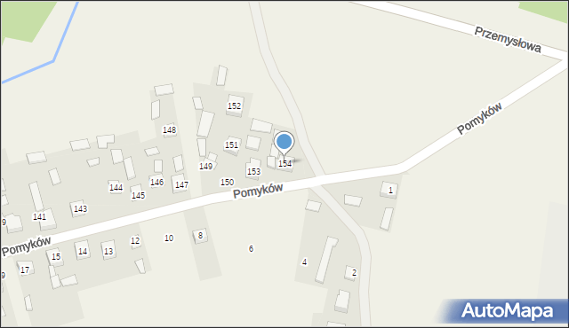 Pomyków, Pomyków, 154, mapa Pomyków