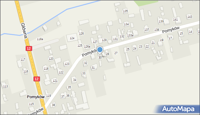 Pomyków, Pomyków, 30, mapa Pomyków