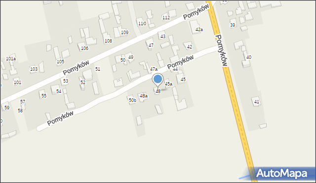 Pomyków, Pomyków, 48, mapa Pomyków