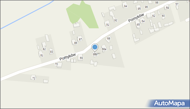 Pomyków, Pomyków, 68b, mapa Pomyków