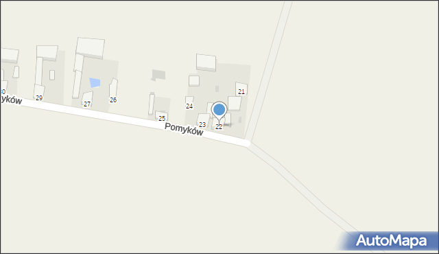 Pomyków, Pomyków, 22, mapa Pomyków