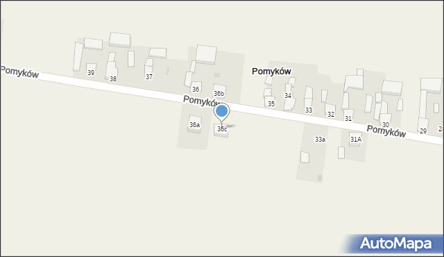 Pomyków, Pomyków, 36c, mapa Pomyków