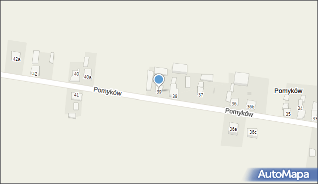 Pomyków, Pomyków, 39, mapa Pomyków