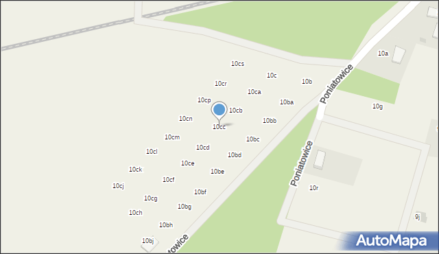 Poniatowice, Poniatowice, 10cc, mapa Poniatowice