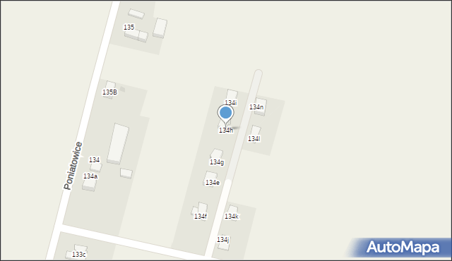 Poniatowice, Poniatowice, 134h, mapa Poniatowice