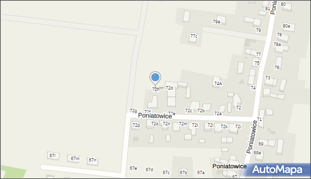 Poniatowice, Poniatowice, 72h, mapa Poniatowice