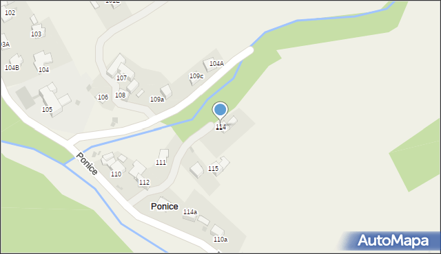 Ponice, Ponice, 114, mapa Ponice