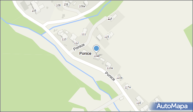 Ponice, Ponice, 114a, mapa Ponice