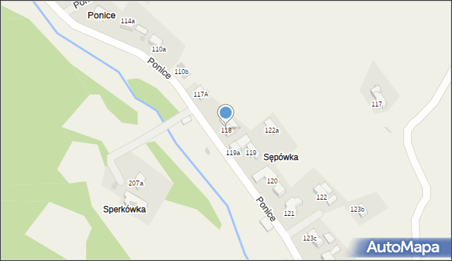 Ponice, Ponice, 118, mapa Ponice