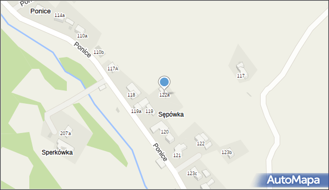 Ponice, Ponice, 122a, mapa Ponice