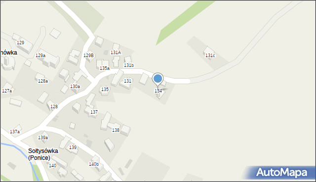 Ponice, Ponice, 134, mapa Ponice