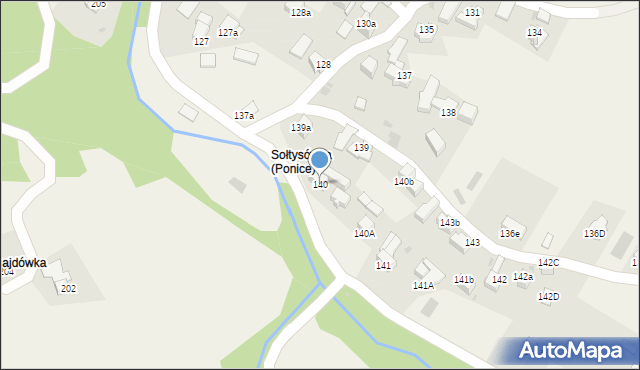 Ponice, Ponice, 140, mapa Ponice