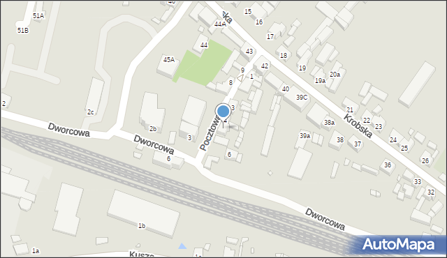 Poniec, Pocztowa, 5, mapa Poniec