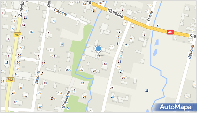 Ponik, Powstańców Styczniowych, 14, mapa Ponik