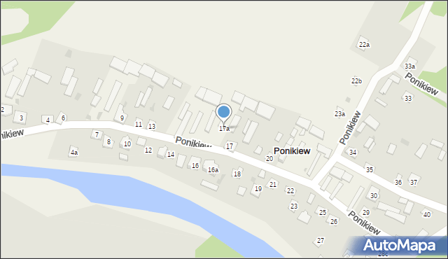 Ponikiew, Ponikiew, 17a, mapa Ponikiew