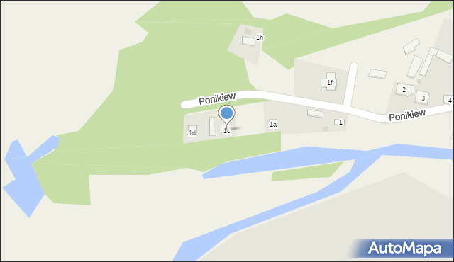 Ponikiew, Ponikiew, 1c, mapa Ponikiew