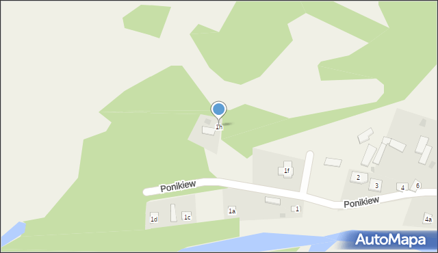Ponikiew, Ponikiew, 1h, mapa Ponikiew