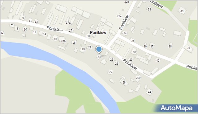 Ponikiew, Ponikiew, 23, mapa Ponikiew